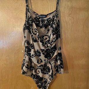 Jealous Tomato Black and Tan Floral Bodysuit